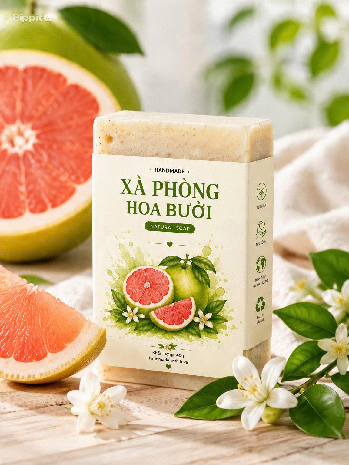 Xà Phòng Hoa Bưởi Tự Nhiên Natural Soap - Ảnh 3