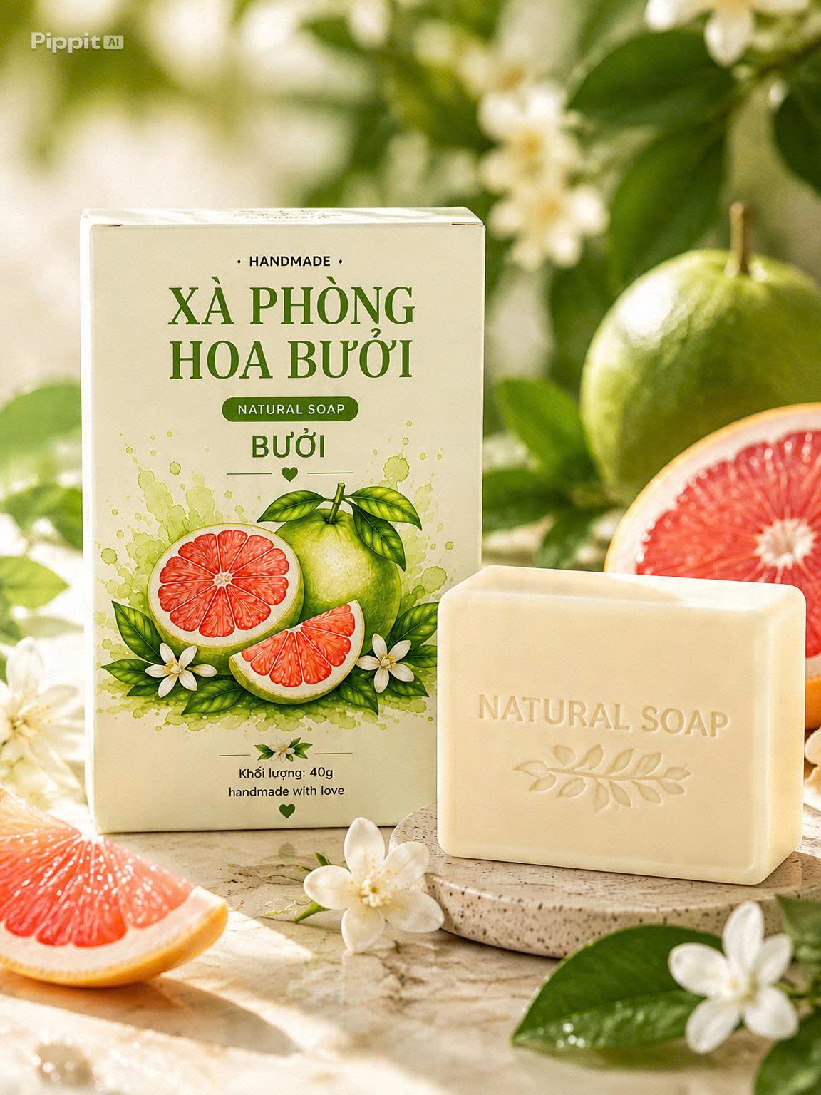 Xà Phòng Hoa Bưởi Tự Nhiên Natural Soap