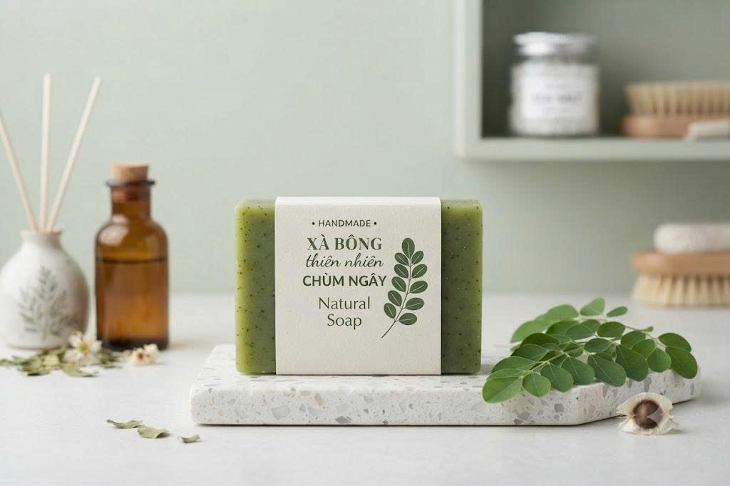Xà Phòng Chùm Ngây Handmade Natural Soap - Ảnh 2