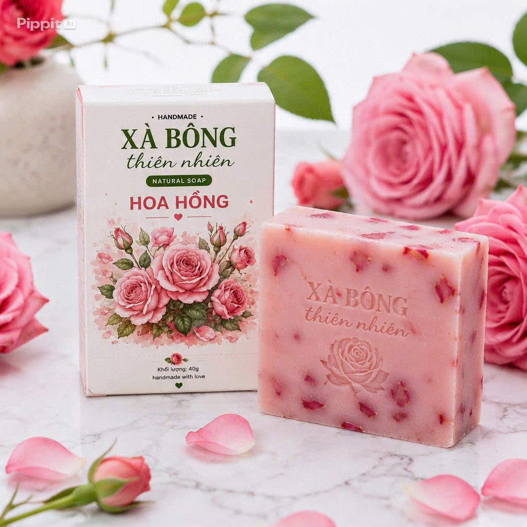 Xà Phòng Hoa Hồng Natural Soap - Ảnh 3