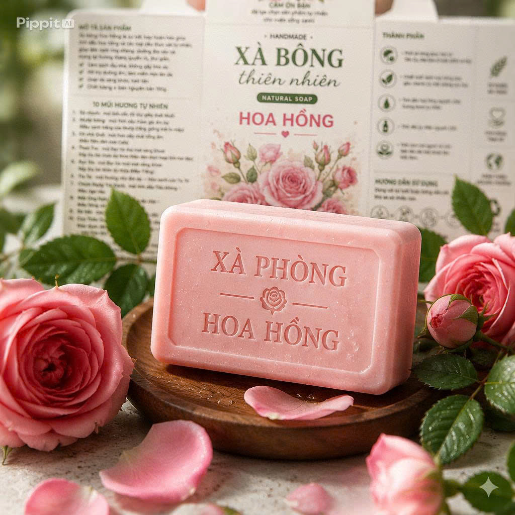 Xà Phòng Hoa Hồng Natural Soap - Ảnh 4