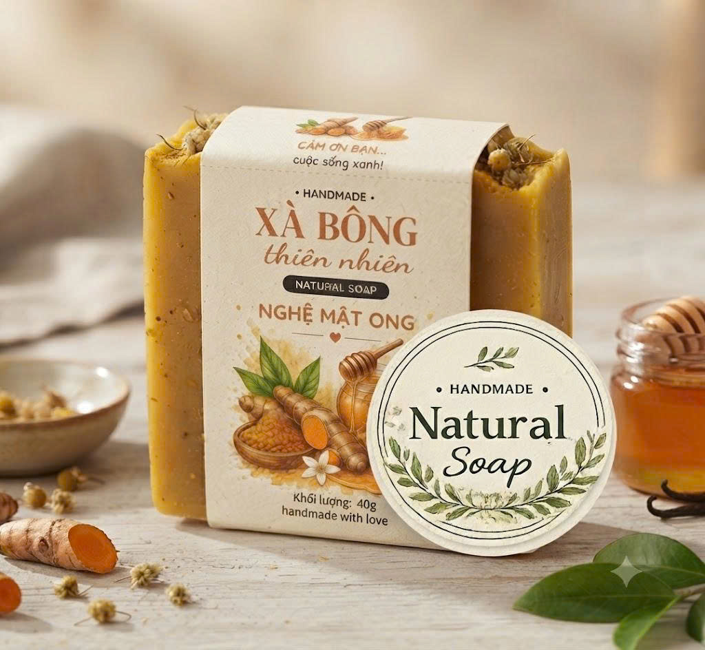 Xà Phòng Nghệ Mật Ong Natural Soap - Ảnh 2