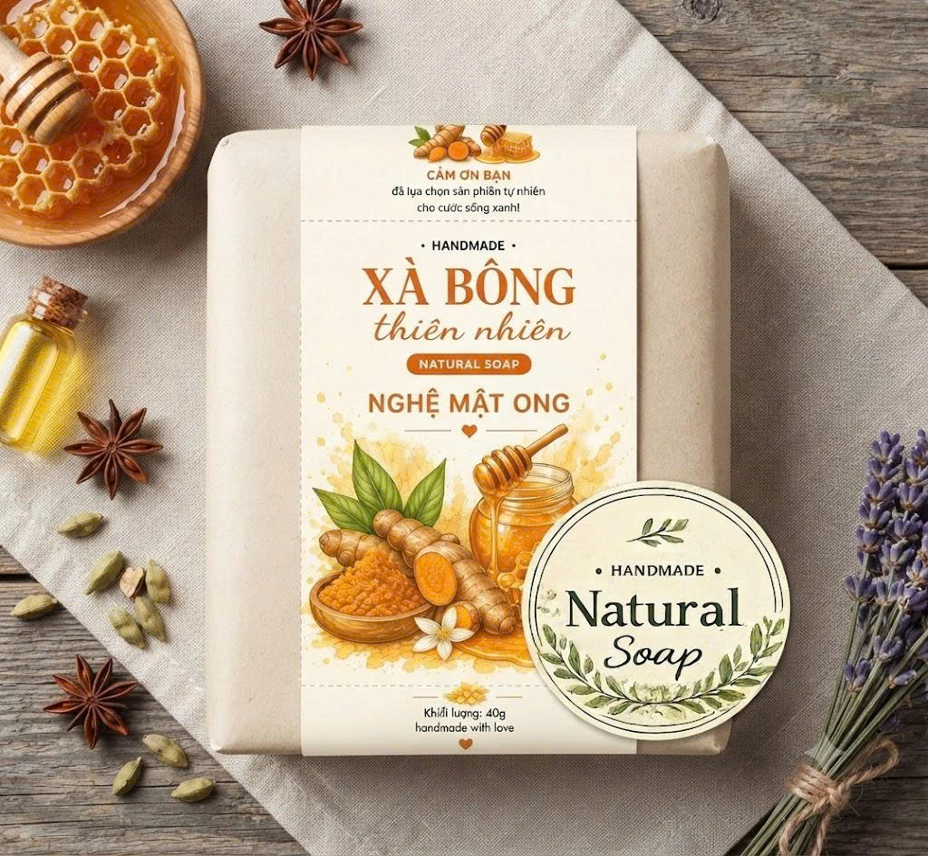 Xà Phòng Nghệ Mật Ong Natural Soap - Ảnh 3