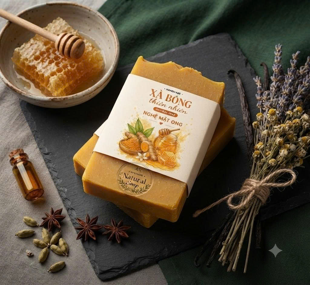 Xà Phòng Nghệ Mật Ong Natural Soap - Ảnh 4