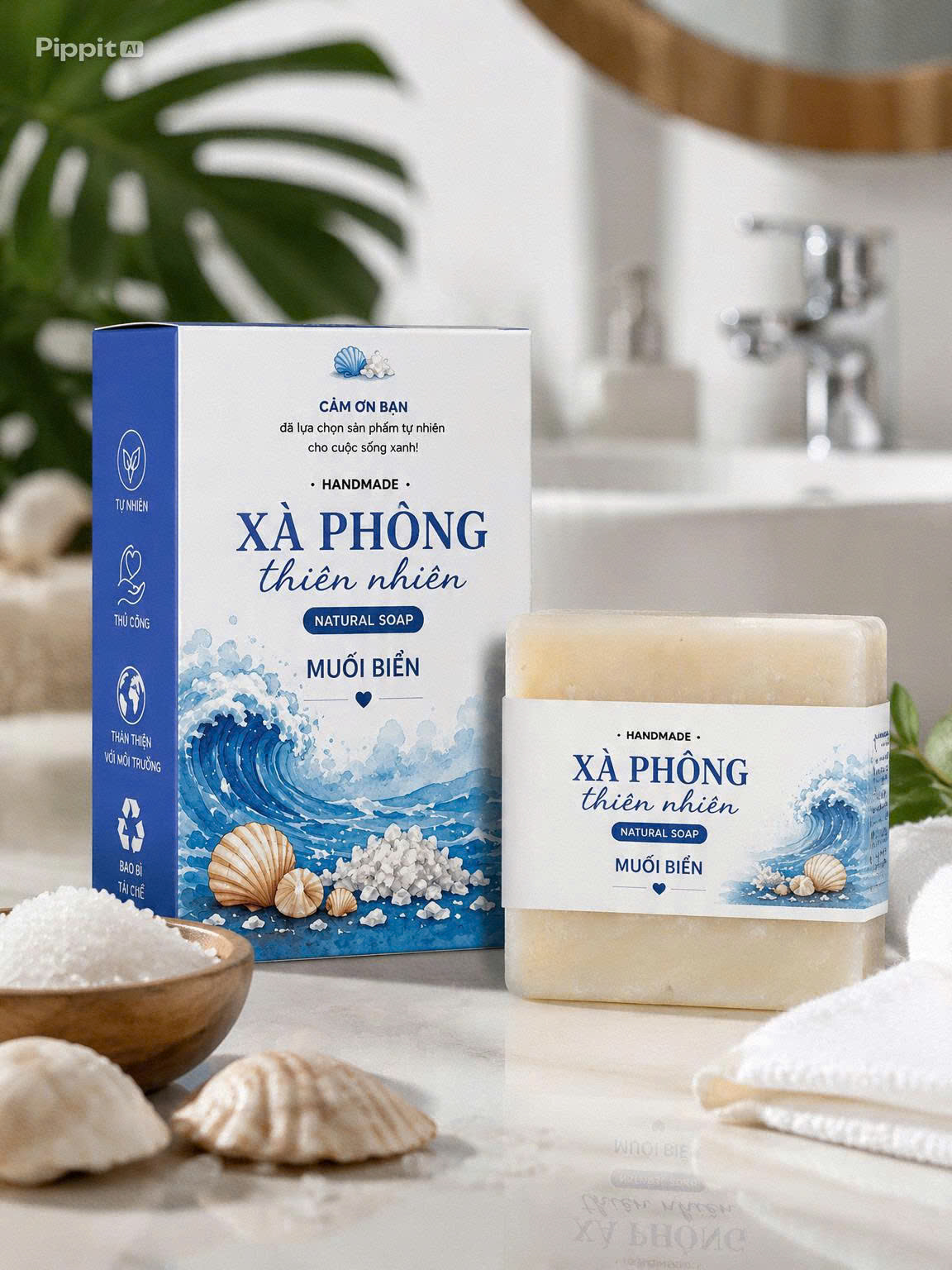 Xà Phòng Muối Biển Natural Soap - Ảnh 2