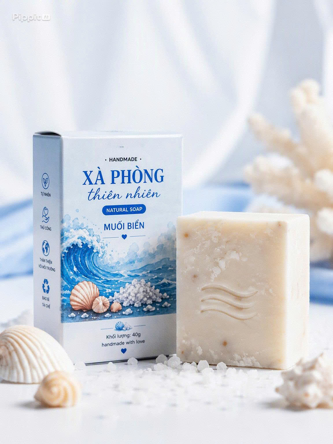 Xà Phòng Muối Biển Natural Soap - Ảnh 3