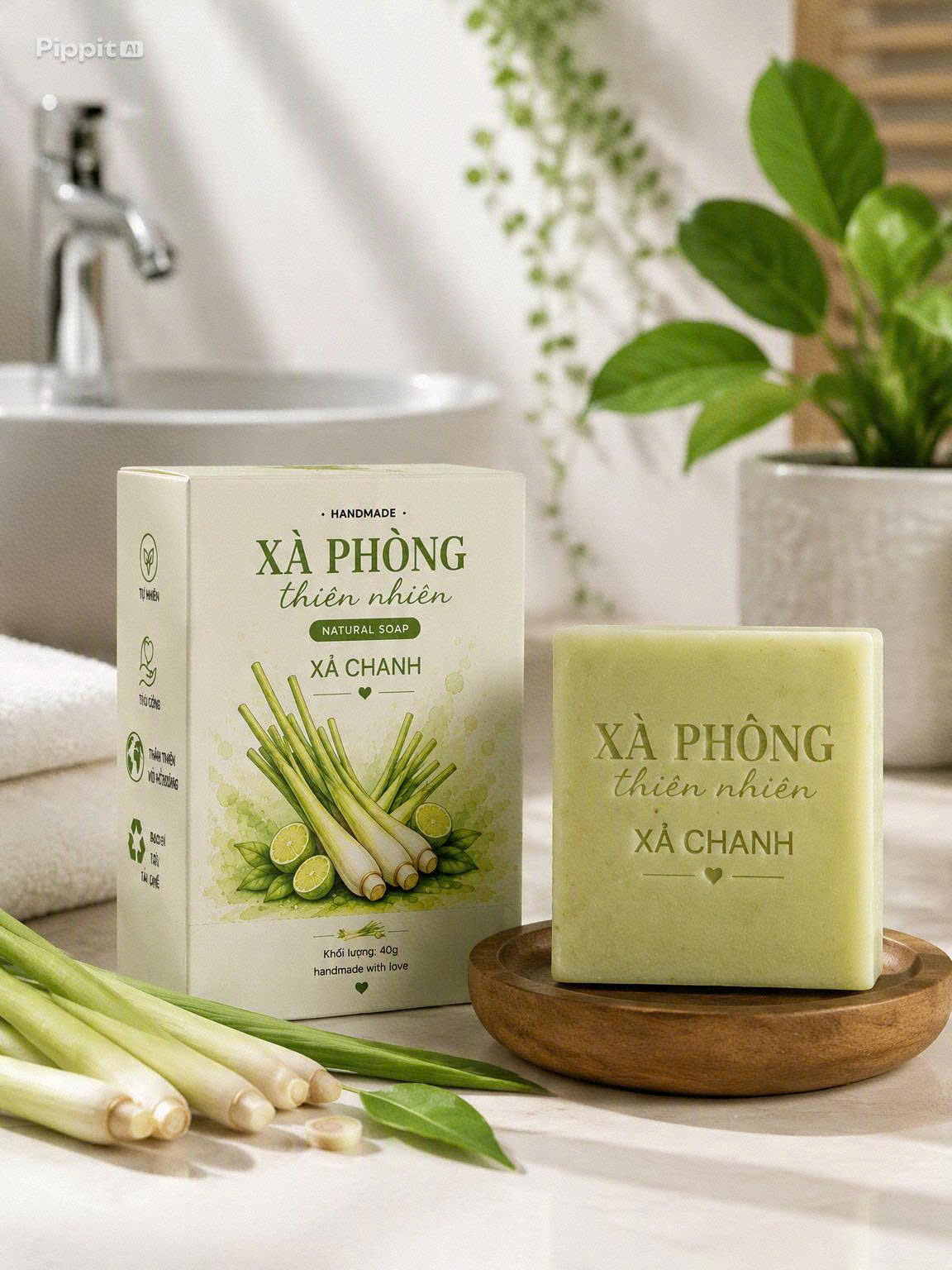 Xà Phòng Sả Chanh Natural Soap - Ảnh 2