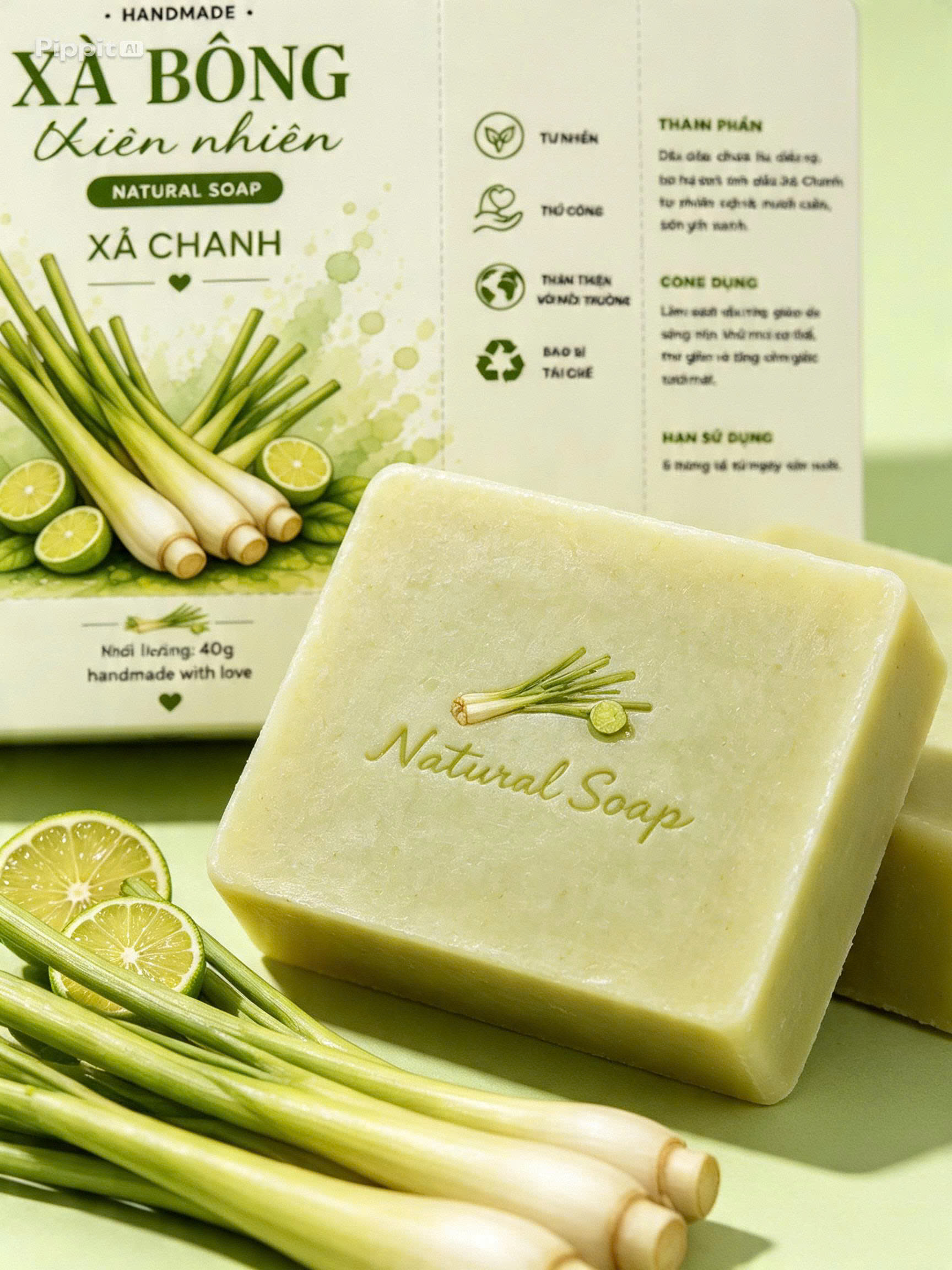 Xà Phòng Sả Chanh Natural Soap - Ảnh 4