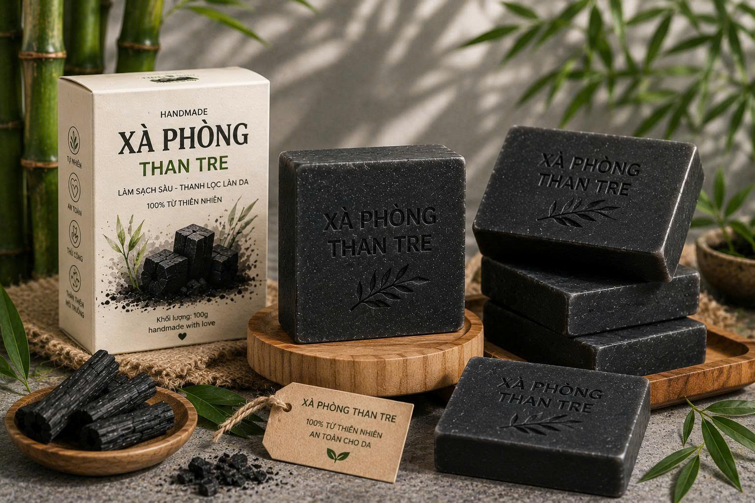 Xà Phòng Than Tre Hoạt Tính Natural Soap